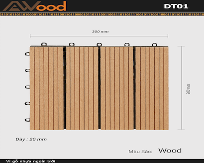 Vỉ gỗ lót sàn AWood DT01-4 WOOD